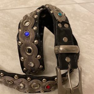 Leather studded belt